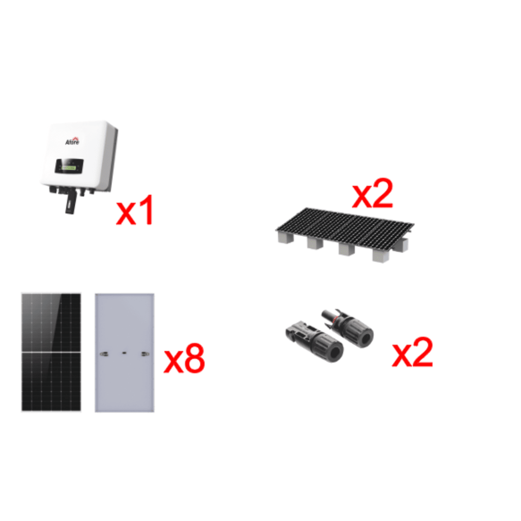 Kit Solar Interconexion 5kW 220Vca / Inversor AFORE / 8 Paneles de 640W / Montaje Incluido
