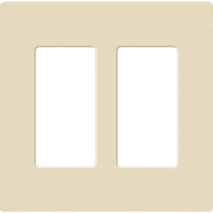 Placa de pared 2 espacios, para atenuador (dimmer), apagador ó control remoto inalámbrico LUTRON.
