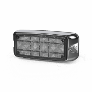 Luz De Advertencia De 5x2" 10 Led, Rojo/Claro, Bisel Cromado, Lente Transparente