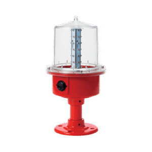 Luz de Obstrucción 24 VCD con Poste, de Aviación LED de Baja Intensidad (Tipo B), Certificación ICAO, Protección IP66 y Alta Durabilidad para Torres y Estructuras