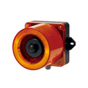 Combinacion de baliza LED color Ámbar y sirena electrónica de 31 tonos resistente a la intemperie de volumen máx. 123 dB a 110-240 VCA