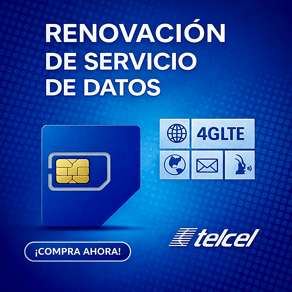 Renovaci??n de plan anual de servicio de 6GB para SIM TELCEL