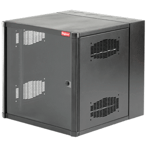 Gabinete AccessPlus de 12 UR Montaje en Pared de 19in, Rieles Numerados y Roscados #10-32, Puerta con Ventana de Seguridad, 620 mm de Ancho, 953 mm de Profundidad, Color Negro