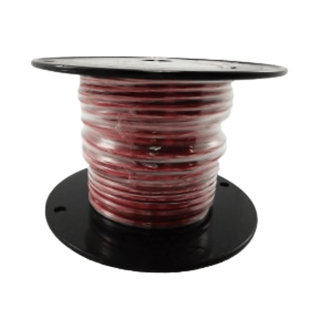 Cable Marino Primario Color Rojo Calibre 10 AWG / 100 Pies / PVC Retardante de Llama Rojo / Cobre Esta??ado Clase K / 600V / 105??C Seco 75??C Hǧmedo / Cumple UL 1015 UL 1028 UL 1230 UL 1231
