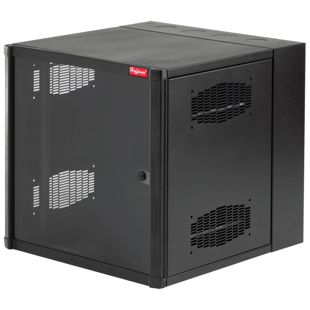 Gabinete AccessPlus de 26 UR Montaje en Pared de 19in, Rieles Numerados y Roscados #10-32, Puerta con Ventana de Seguridad, 600 mm de Ancho, 762 mm de Profundidad, Color Negro