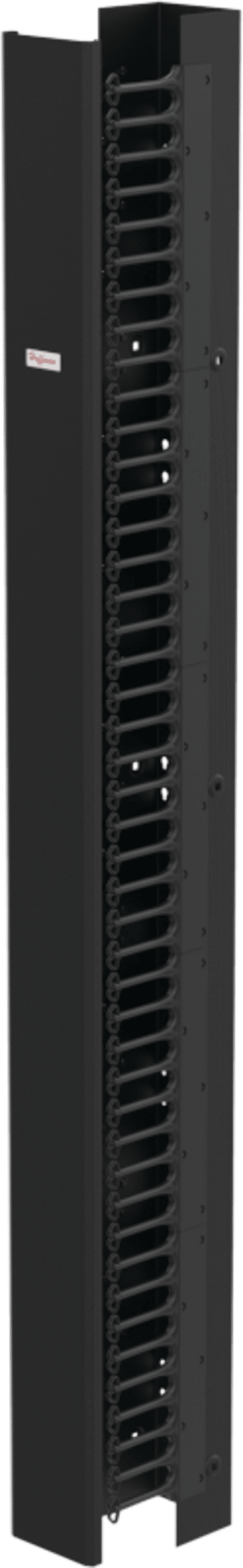 Gestor Vertical de Cableado CableTek-EC, Una Cara, 45U, Acero 1.9 mm, Negro RAL 9005, Montaje Universal 4 Postes, Cubierta Frontal Extra??ble, Soporte Cat 5e/6/6A/Fibra