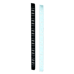 Organizador Vertical para Amarre de Cables / Acero Dulce / 2068 x 122 x 19 mm (81.4 x 4.8 x 0.75 in) / Negro Intenso RAL 9005 / Montaje sin Herramientas / Compatible con Accesorios de Gesti??n