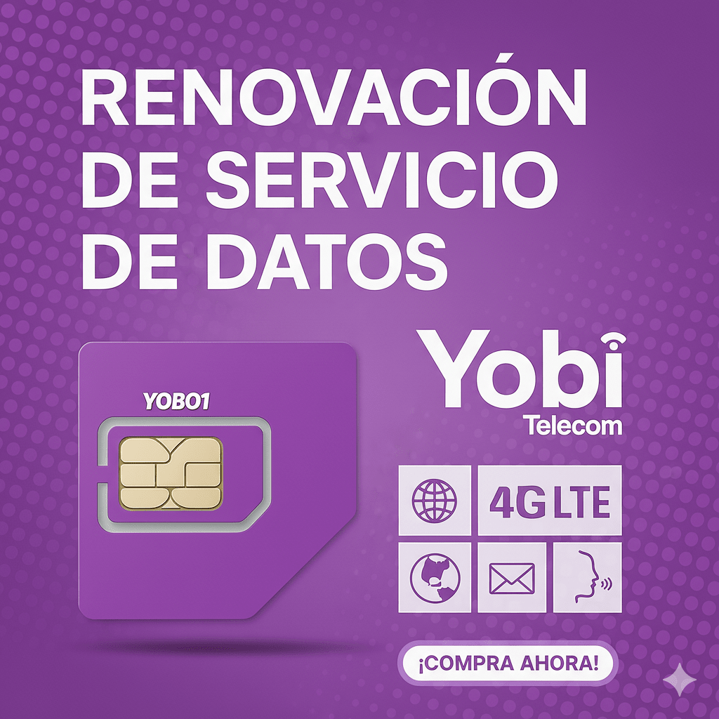 Renovaci??n de plan anual de servicio de 5GB para SIM Yobi (No incluye SIM)