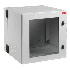 Gabinete Industrial ProTek de 12 UR Puerta con Ventana de 612 x 600 x 610 mm, Protecci??n NEMA Tipo 12; IP55; IK10, Abatible, Fabricado en Acero, Color Gris Claro