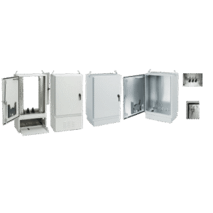 Gabinete para Exterior Tipo 4X Doble Puerta de 10 UR / Aluminio Soldado / 762 x 762 x 1118 mm / Exterior IP66 / Montaje Almohadilla / Aislamiento TǸrmico / Gris RAL 7035