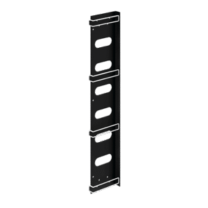 Organizador de Cables Vertical / Acero / Negro / Para Gabinetes S??smicos / Kit 3 Piezas / Incluye 10 Envolturas Velcro 8 pulg (203 mm)