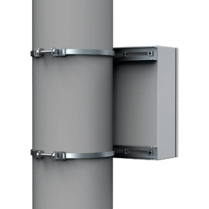 Kit de Fijaci??n para Postes / Enclosure Pole Fixation / Acero Galvanizado / Carga Mǭxima 900 N / Diǭmetro Poste 80-250 mm (3.15-9.84 in) / 2 Perfiles + Accesorios