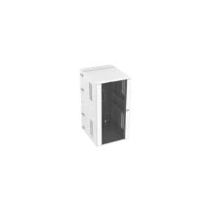 Gabinete PanZone de Montaje en Pared, de 19in, Puerta con Ventana de Seguridad, 26 UR, 762mm de Profundidad, Color Blanco