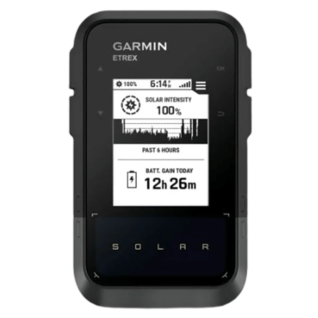 Navegador GPS Portǭtil / Pantalla 2.2??? de Alto Contraste / Bater??a Ilimitada con Carga Solar (75 000 lux) / GPS Multibanda / Brǧjula Digital / Resistente al Agua IPX7 / Compatible con Garmin Explore