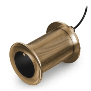 Sonda CHIRP para Navegaci??n Garmin GT12M-THF / Banda Media 85-165 kHz / 350 W / Profundidad Mǭxima 240 m (Agua Salada) 365 m (Agua Dulce) / Ancho de Haz 24??-16?? / Compatible con RapidReturn??? / Cable 15 m / Carcasa de Bronce