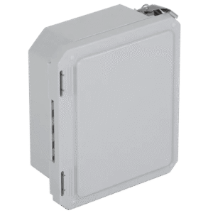 Caja Impermeable De Fibra De Vidrio, 8.77" (22.27cm) Alto x 6.77" (17.19cm) Ancho x 4.06" (10.31cm), Sin Ventanilla, Listado UL/cUL, Hecho En EE.UU, Serie EnviroArmour??