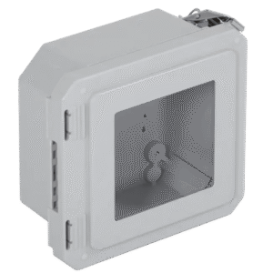 Caja Impermeable De Fibra De Vidrio, 6.77" (17.19cm) Alto x 6.77" (17.19cm) Ancho x 4.06" (10.31cm) Profundidad, Con Ventanilla, Listado UL/cUL, Hecho En EE.UU, Serie EnviroArmour??