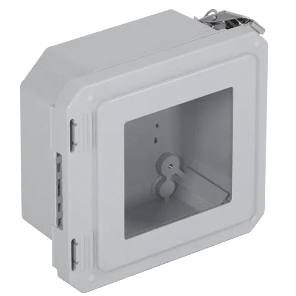 Caja Impermeable De Fibra De Vidrio, 6.77" (17.19cm) Alto x 6.77" (17.19cm) Ancho x 4.06" (10.31cm) Profundidad, Con Ventanilla, Listado UL/cUL, Hecho En EE.UU, Serie EnviroArmour??