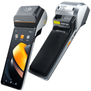 Terminal M??vil Inteligente SUNMI V3 / Pantalla HD+ 6.75" / Procesador Qualcomm Hexa-Core / Impresora TǸrmica 58 mm / Escǭner Lǭser 2D / NFC SoftPOS / 3GB RAM + 32GB Almacenamiento / Android 13 / 4G LTE / Wi-Fi Dual Band /