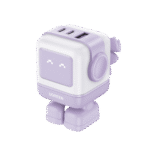 Cargador RobotGaN de 65W Serie UNO | 3 Puertos de Carga R?pida | 2 USB-C | 1 USB-A | PD 3.0 | QC 4.0 | Carga Inteligente | Tecnolog?a GaN II | Zapato Magn?tico Extra?ble | Carcasa Ign?fuga | Pantalla LED