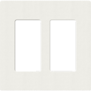 Placa de pared 2 espacios, para atenuador (dimmer), apagador ó control remoto inalámbrico LUTRON.