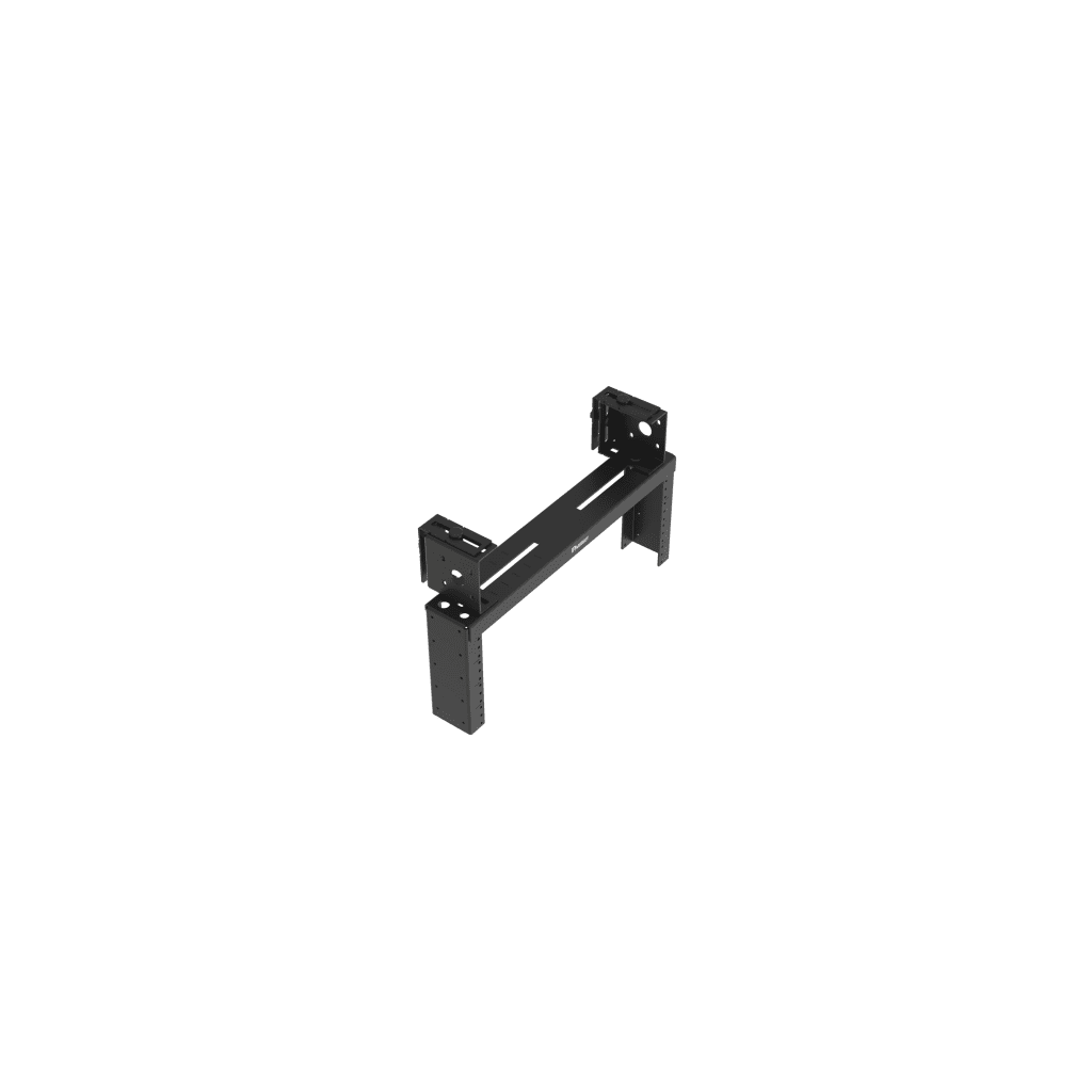 Rack de Distribución Aéreo de 2 Postes PanZone®, Rieles Roscados #12-24, de 4 UR, Color Negro