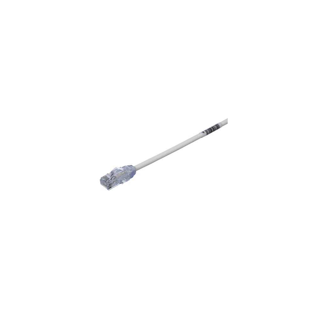 Cable de Parcheo UTP Cat6A, CM/LSZH, Di?metro Reducido (28AWG), Color Blanco Mate, 19.81 Metros (65 Pies)