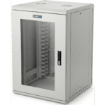 Gabinete Rack 19 Pulgadas / 18 Unidades / Piso / Puerta de Cristal / Acero Calibres 16-18-20 / Capacidad 750 kg (1653.5 lb) / Dimensiones 60 cm (23.6 in) x 93 cm (36.6 in) x 46 cm (18.1 in)