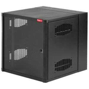 Gabinete AccessPlus de 12 UR Montaje en Pared de 19in, Rieles Numerados y Roscados #10-32, Puerta con Ventana de Seguridad, 600 mm de Ancho, 762 mm de Profundidad, 12 UR, Color Negro