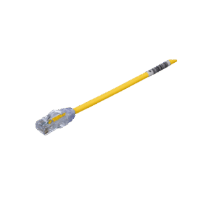 Cable de Parcheo UTP Cat6A, CM/LSZH, Diámetro Reducido (28AWG), Color Amarillo, 0.61 Metros (2 Pies)