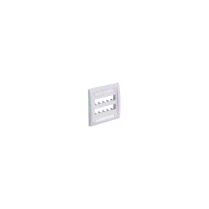 Placa de Pared Vertical Ejecutiva, Salida Para 10 Puertos Mini-Com, Con Espacios Para Etiquetas, Color Blanco Mate