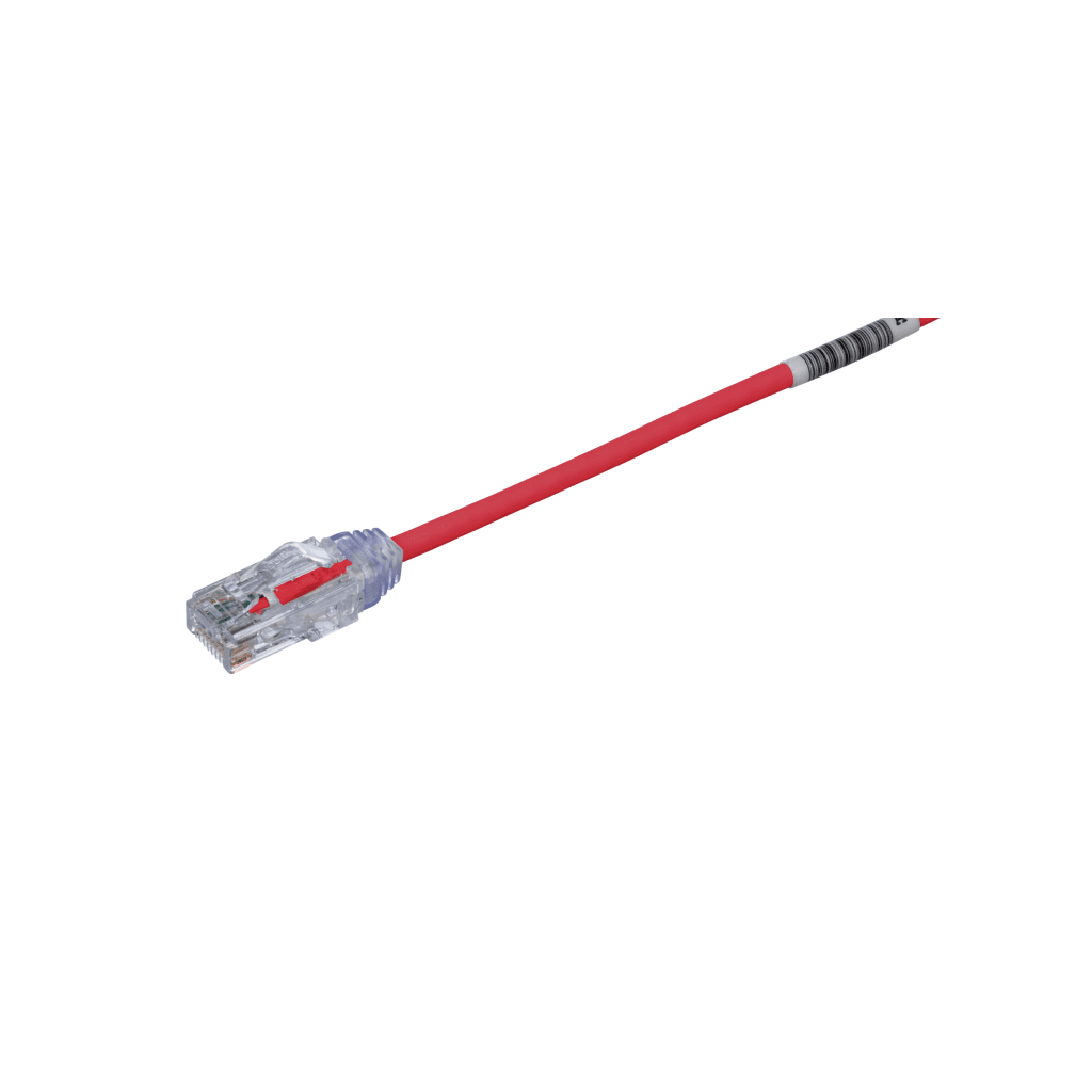 Cable de Parcheo TX6, UTP Cat6, Di?metro Reducido (28AWG), Color Rojo, 20 cm (7.87 pulgadas)