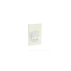 Placa de Pared Vertical Cl?sica, Salida Para 2 Puertos Mini-Com Inclinados, Con Espacios Para Etiquetas, Color Blanco