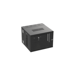 Gabinete PanZone de Montaje en Pared, de 19in, Puerta con Ventana de Seguridad, 9 UR, 635mm de Profundidad, Color Negro